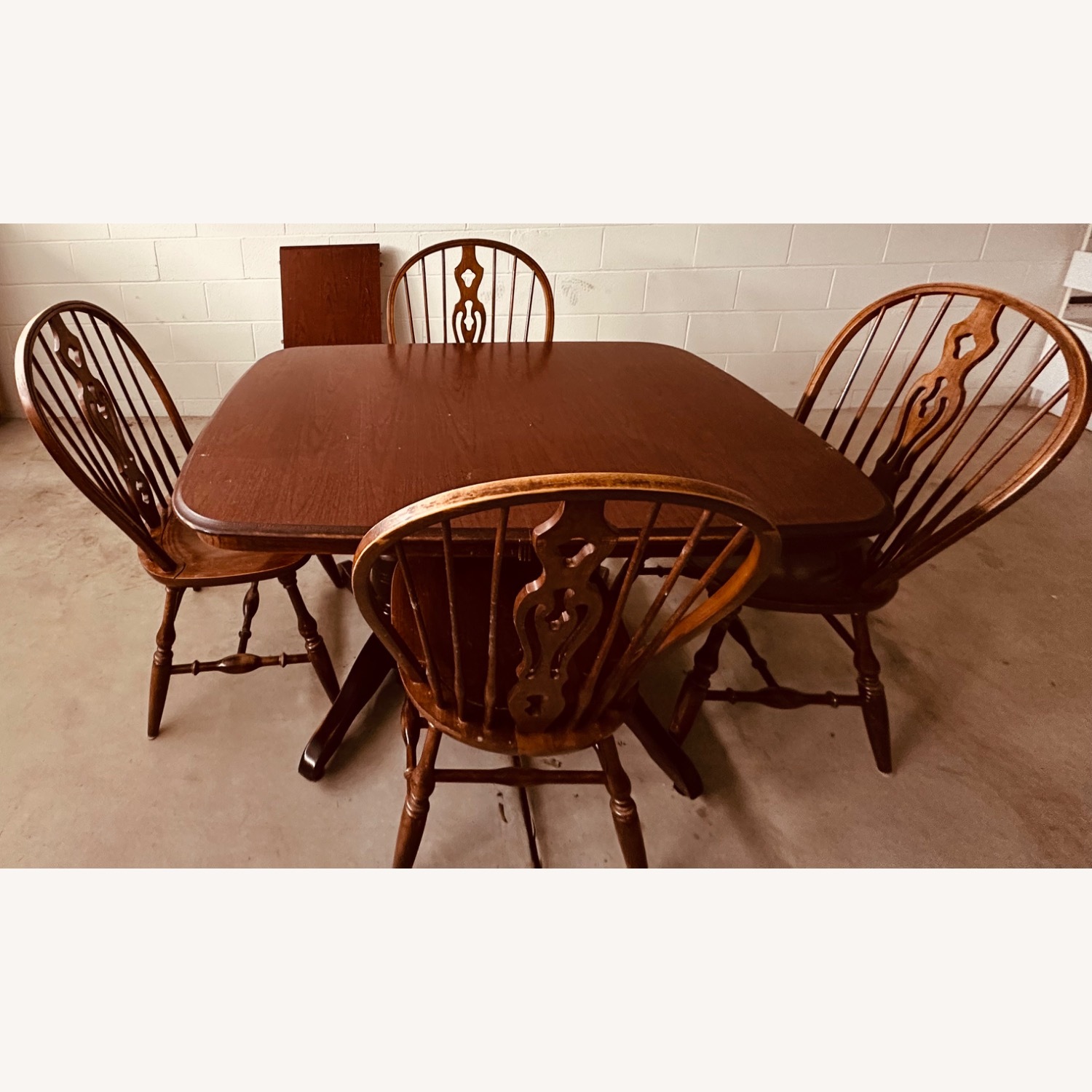 Dark Brown Wood Dining Table - image-0