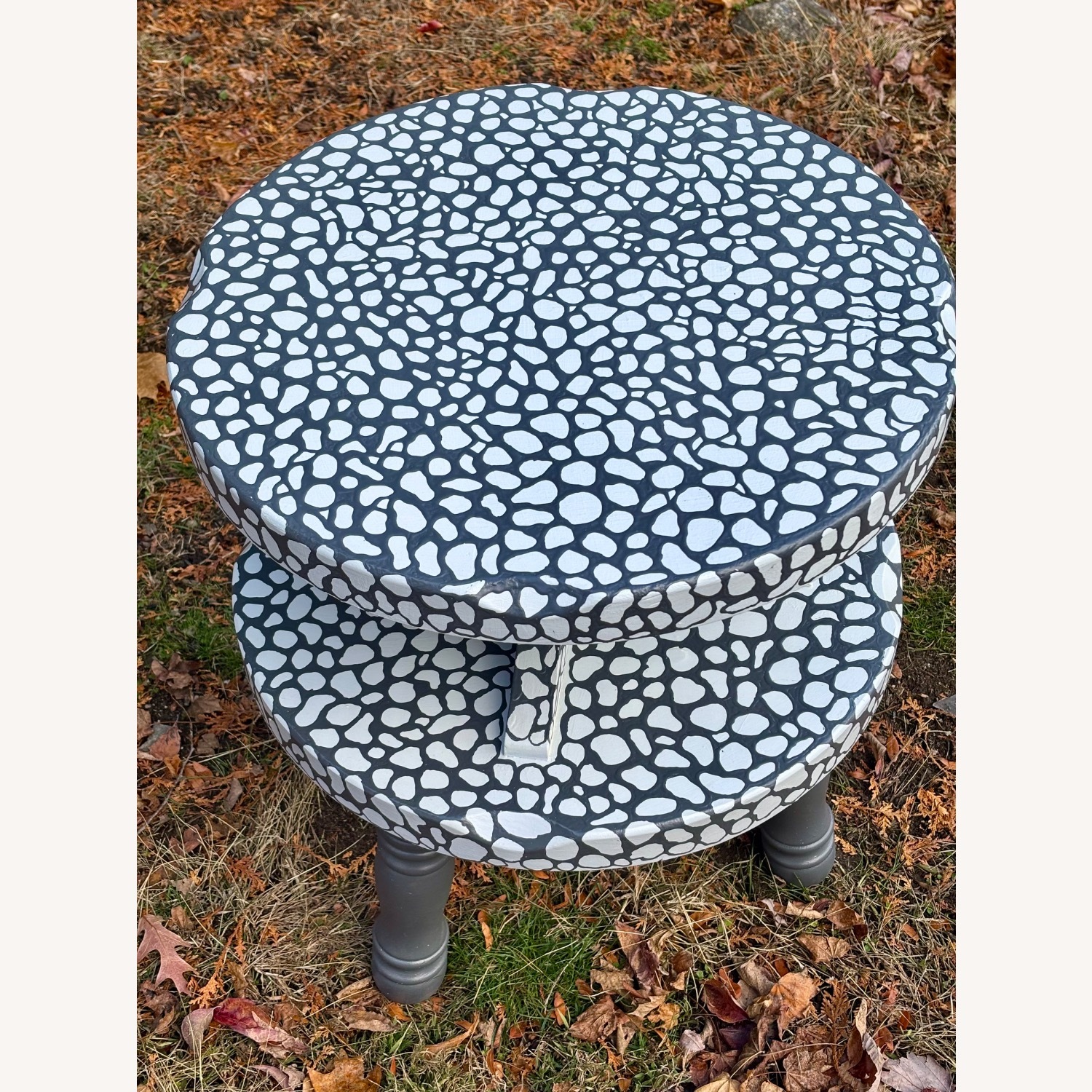 Light Gray Wood Side Table - image-1