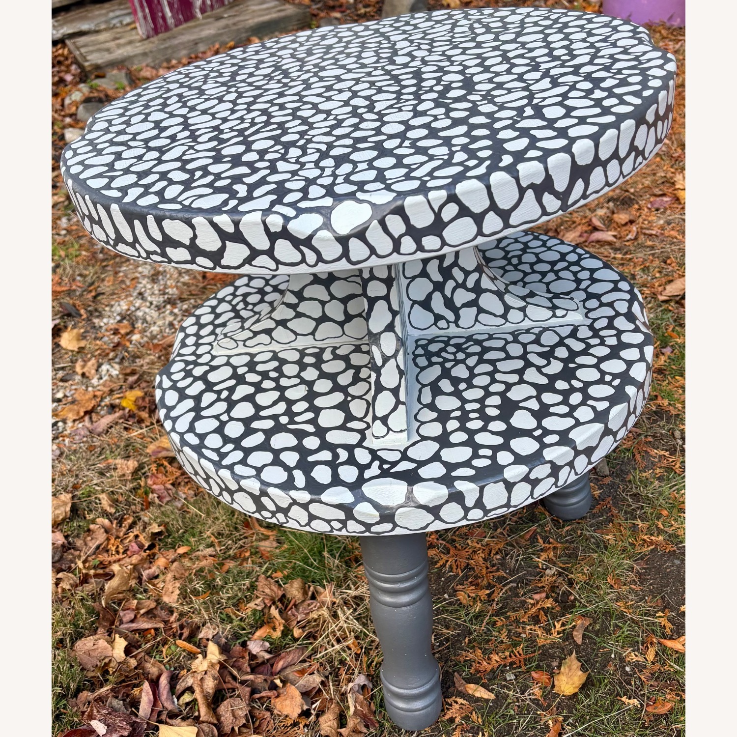 Light Gray Wood Side Table - image-0