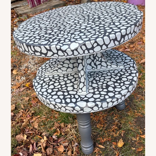 Used Light Gray Wood Side Table for sale on AptDeco