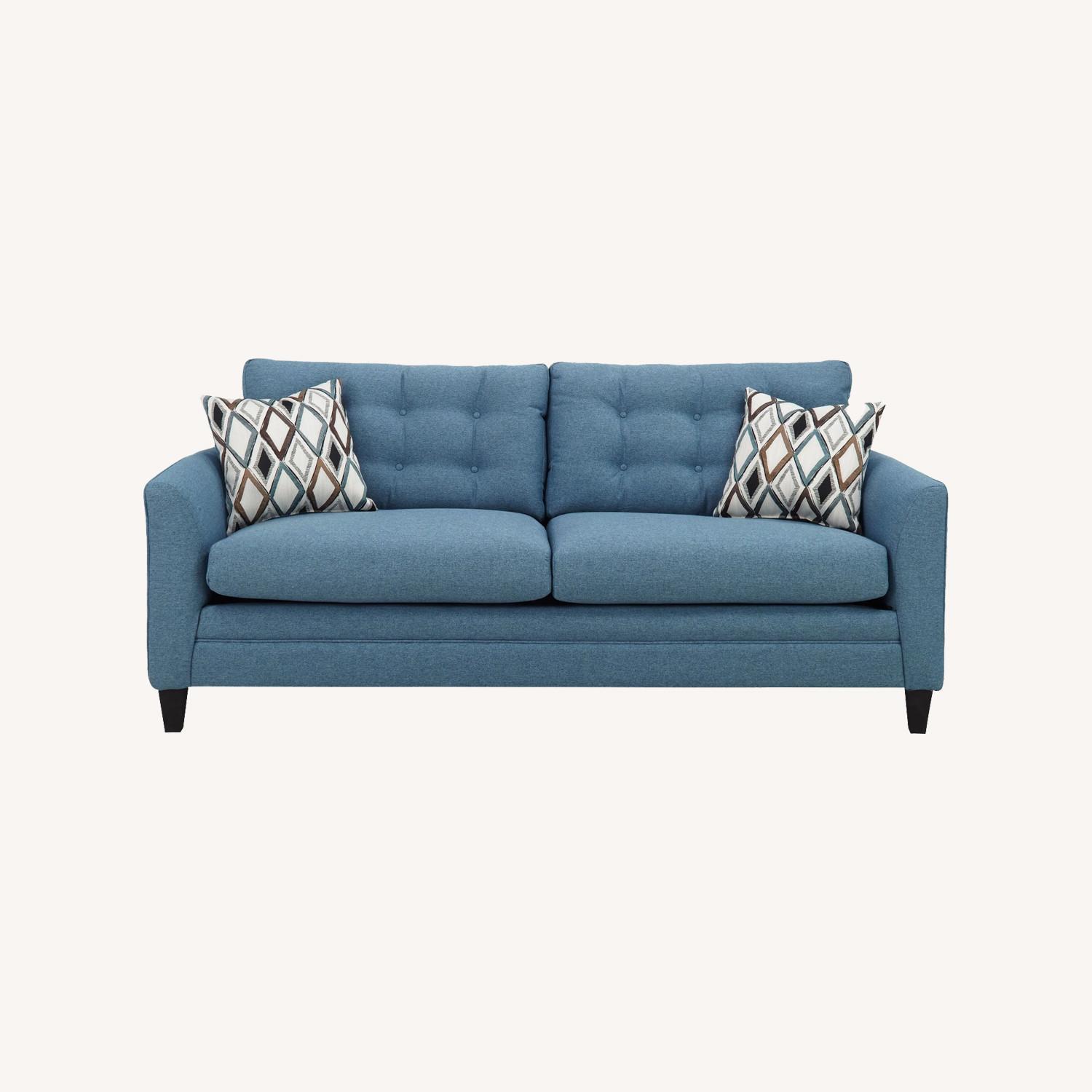 Raymour & Flanigan Wexler Blue Fabric 2 Seater Sofa - image-0