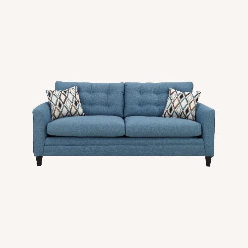 Used Raymour & Flanigan Wexler Blue Fabric 2 Seater Sofa for sale on AptDeco