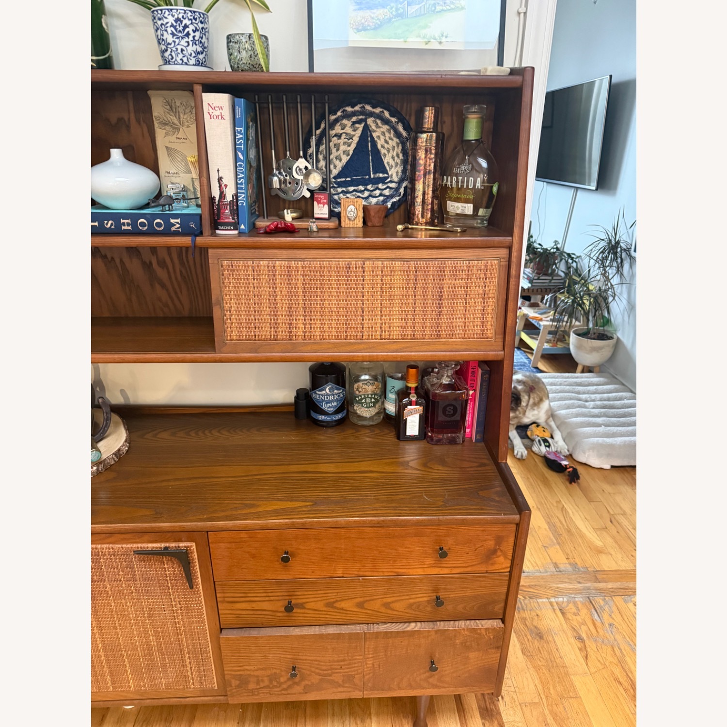 MCM Walnut & Cane Hutch - image-2