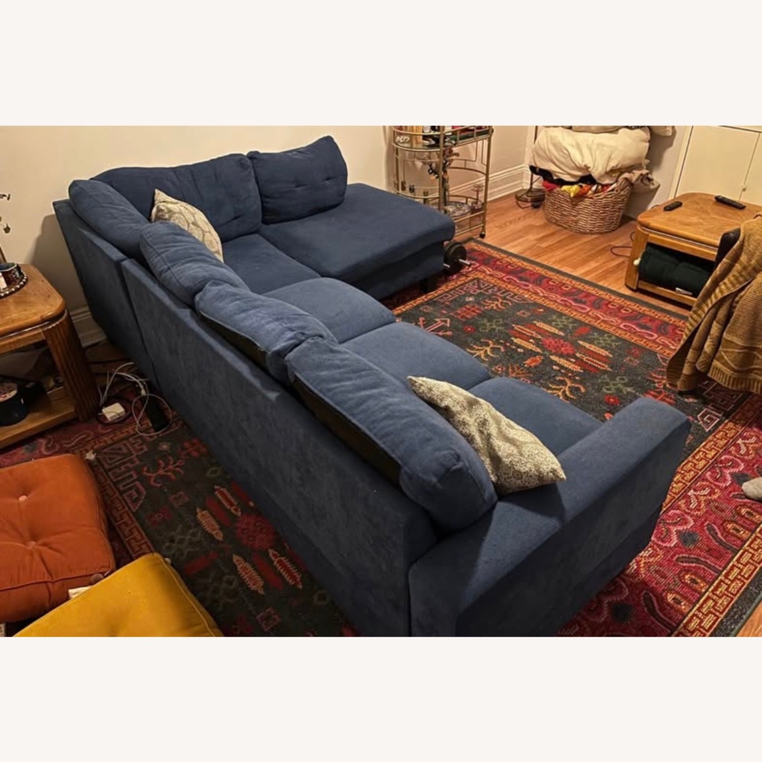 Wayfair Blue Fabric 2 Piece Sectional - image-3