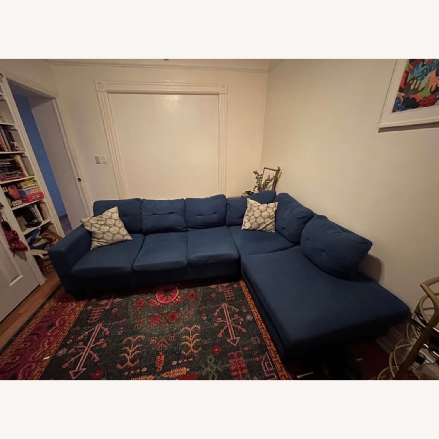 Wayfair Blue Fabric 2 Piece Sectional - image-2