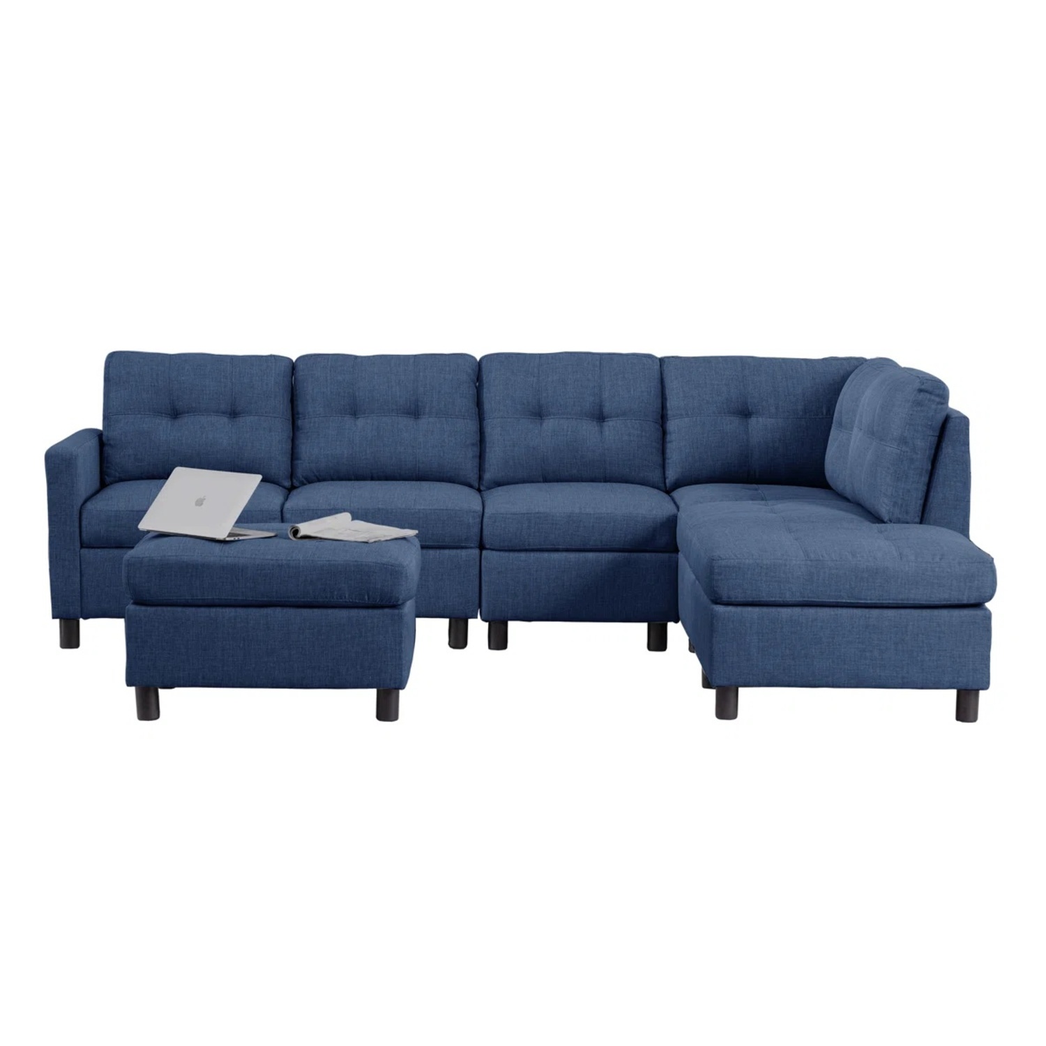 Wayfair Blue Fabric 2 Piece Sectional - image-0