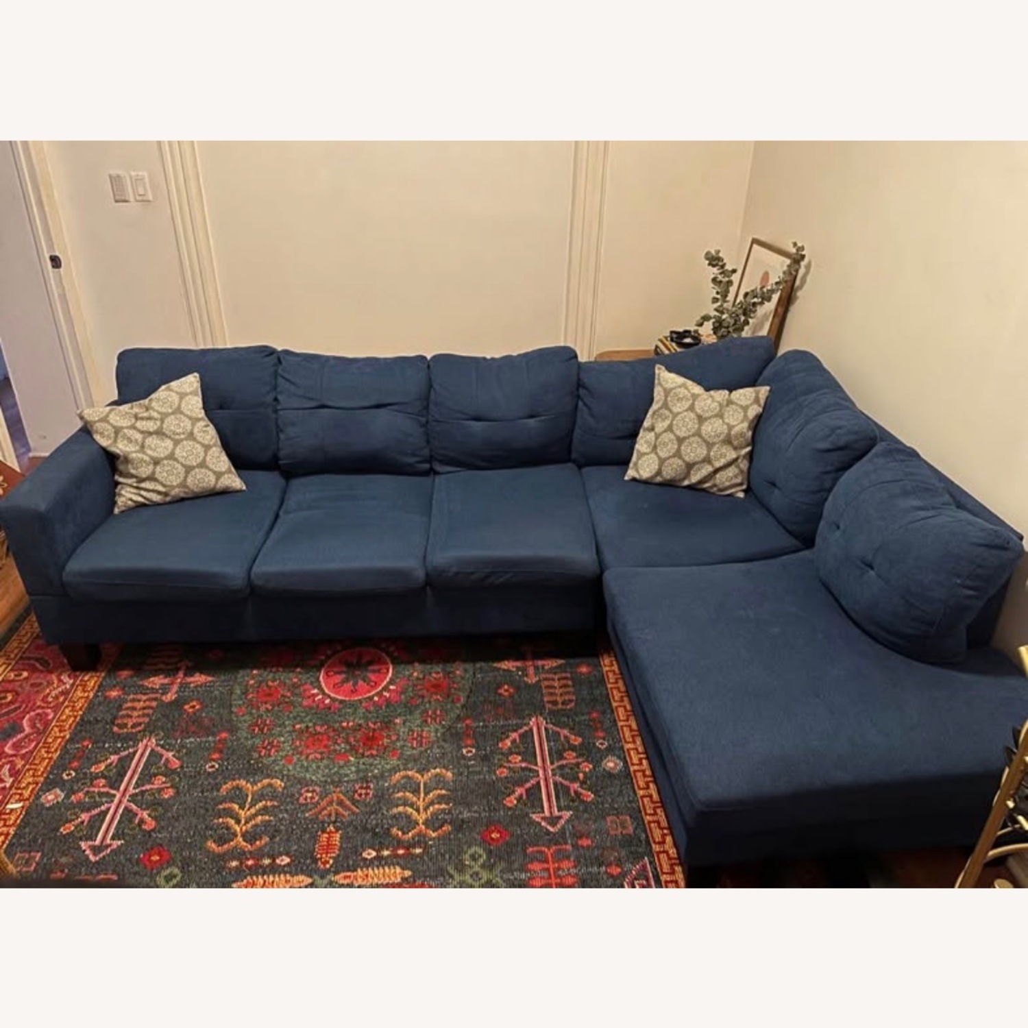 Wayfair Blue Fabric 2 Piece Sectional - image-1