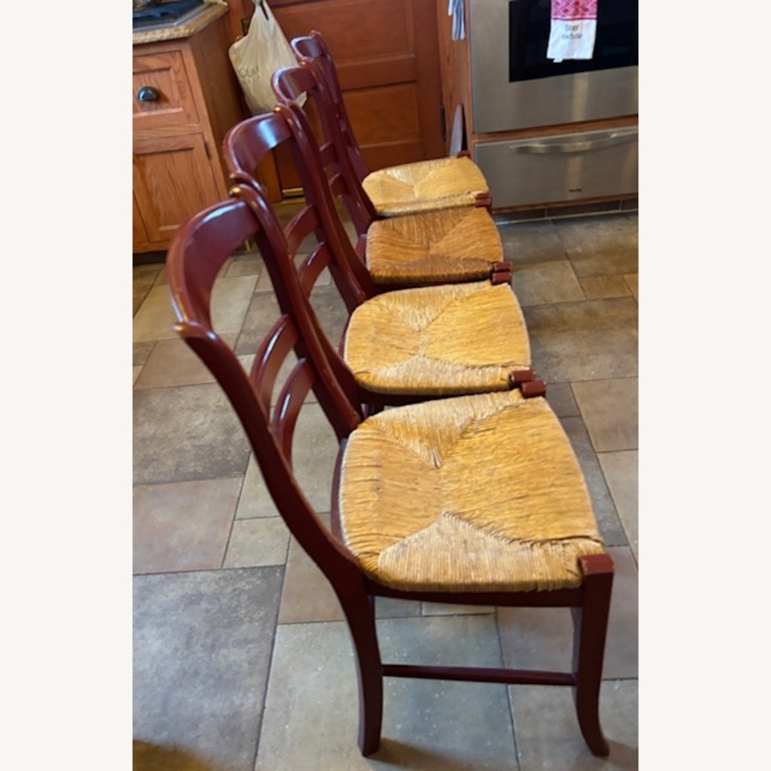 Pottery Barn Isabella Red Wood Dining Chairs - image-3