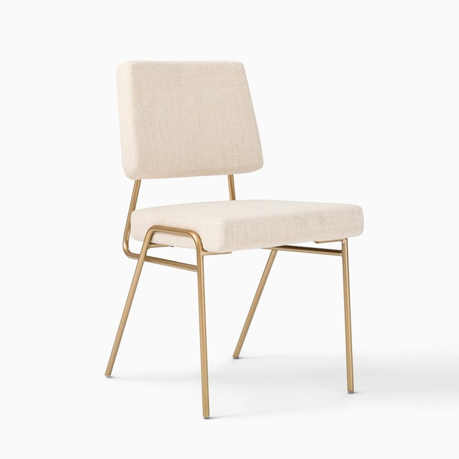 West Elm Wire Frame Light Gray Fabric Dining Chairs - image-0