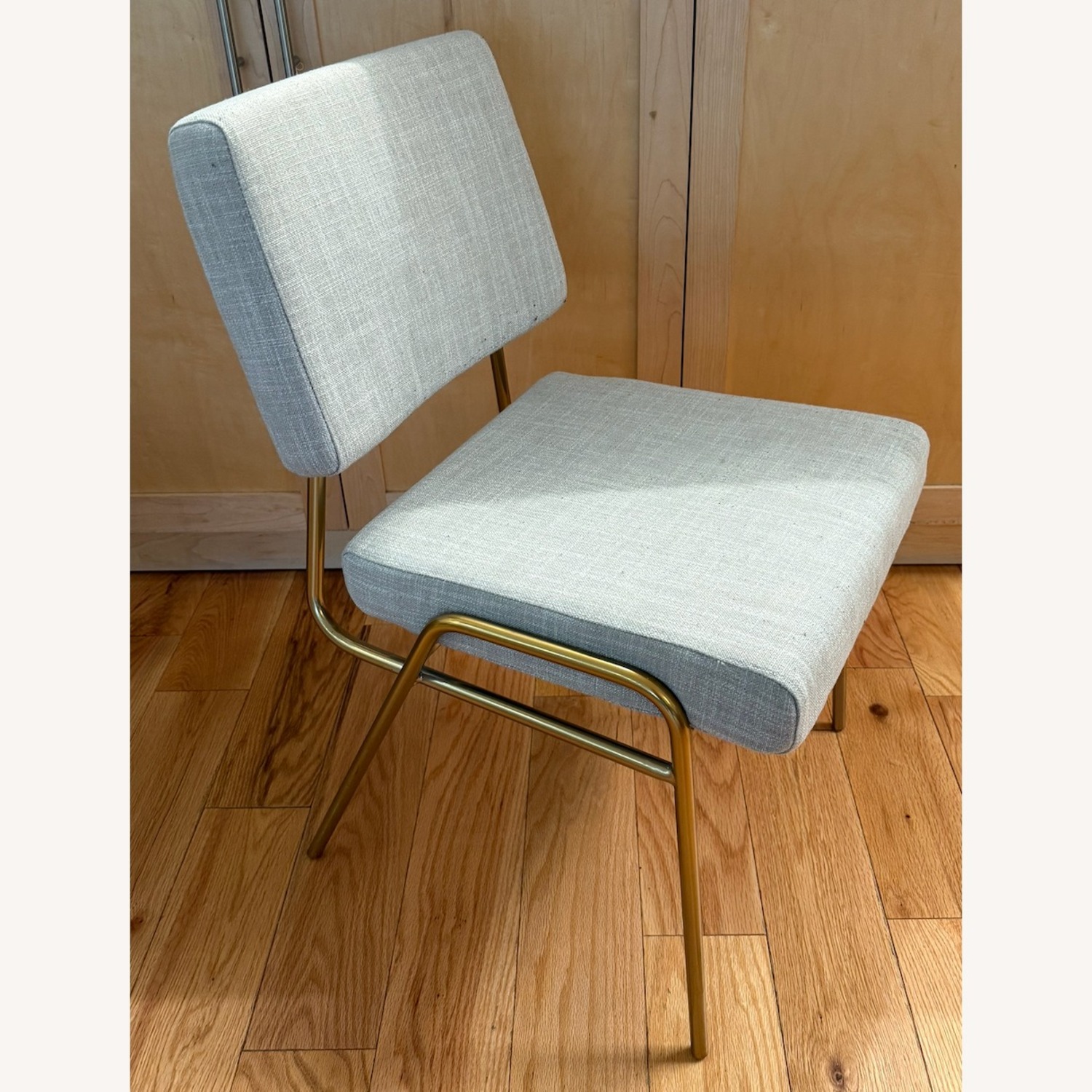 West Elm Wire Frame Light Gray Fabric Dining Chairs - image-2