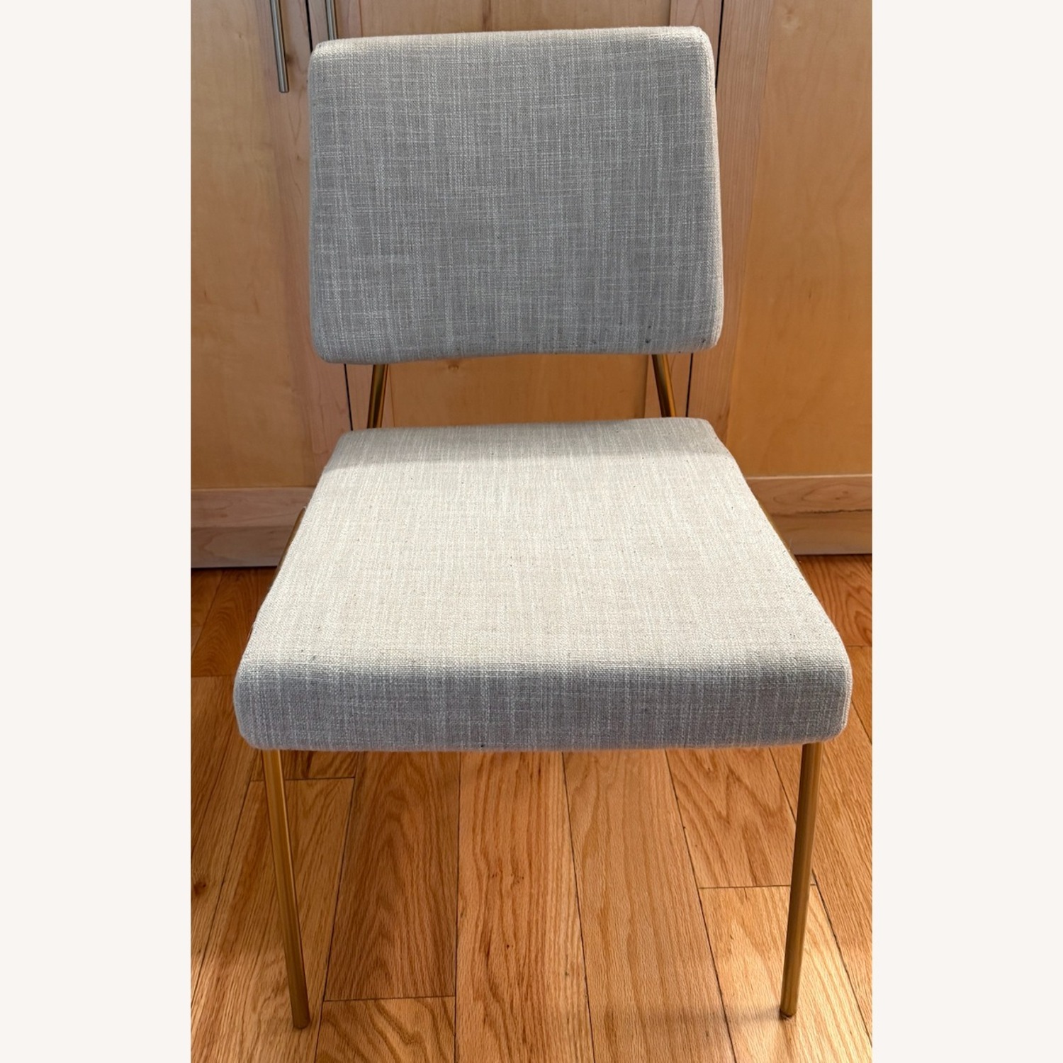 West Elm Wire Frame Light Gray Fabric Dining Chairs - image-1