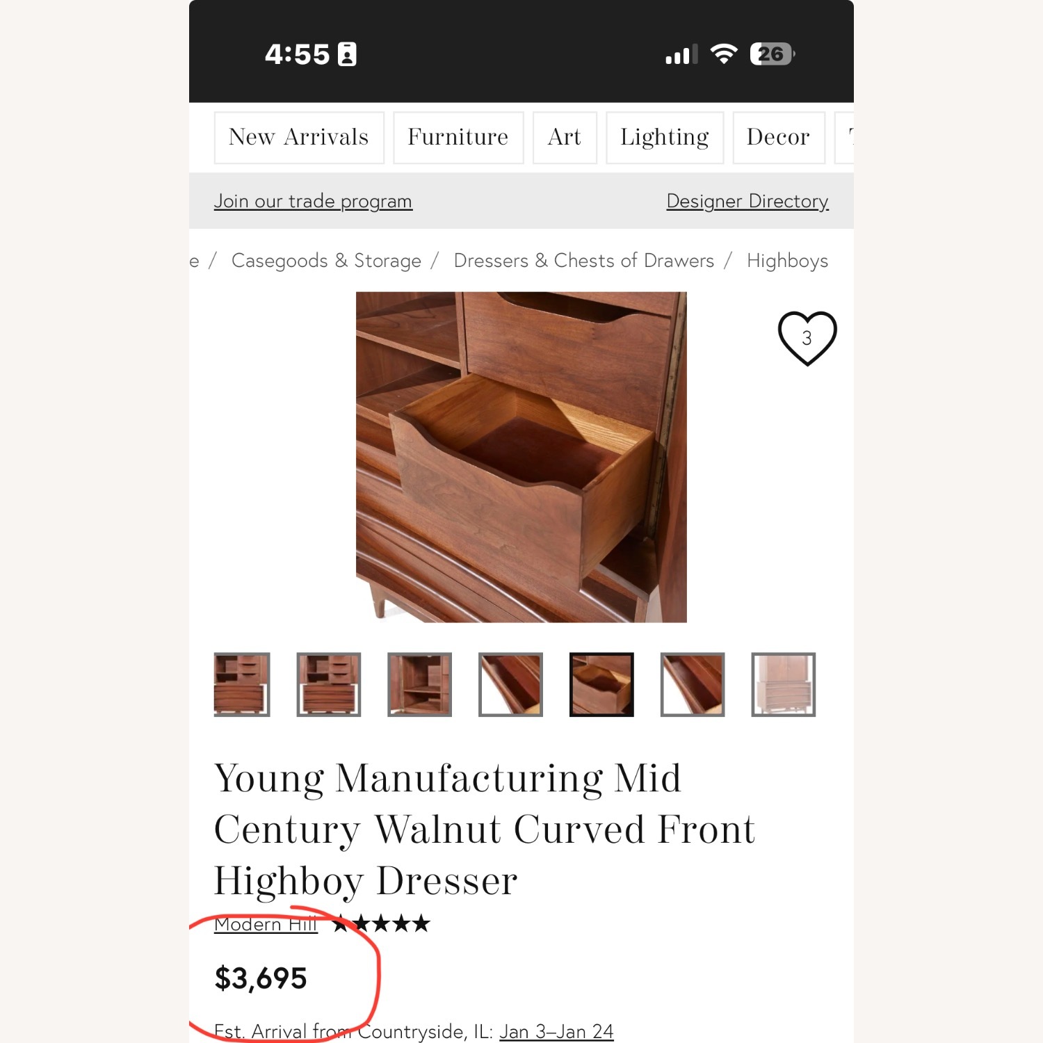 Mid-Century Kent Coffey "Predicta" High Dresser - image-3