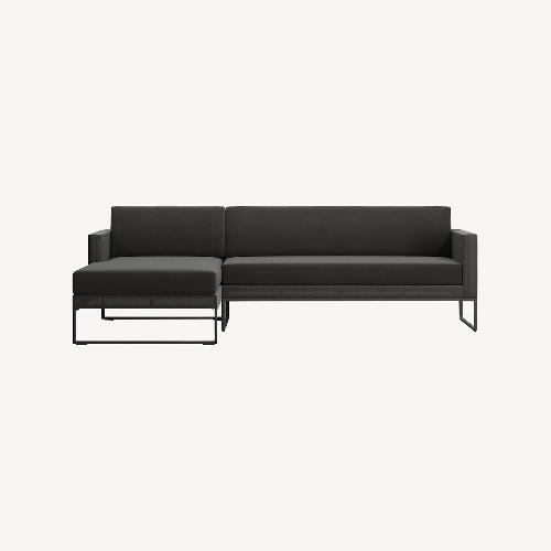 Used Crate & Barrel Dune Black Sectional Sofa for sale on AptDeco