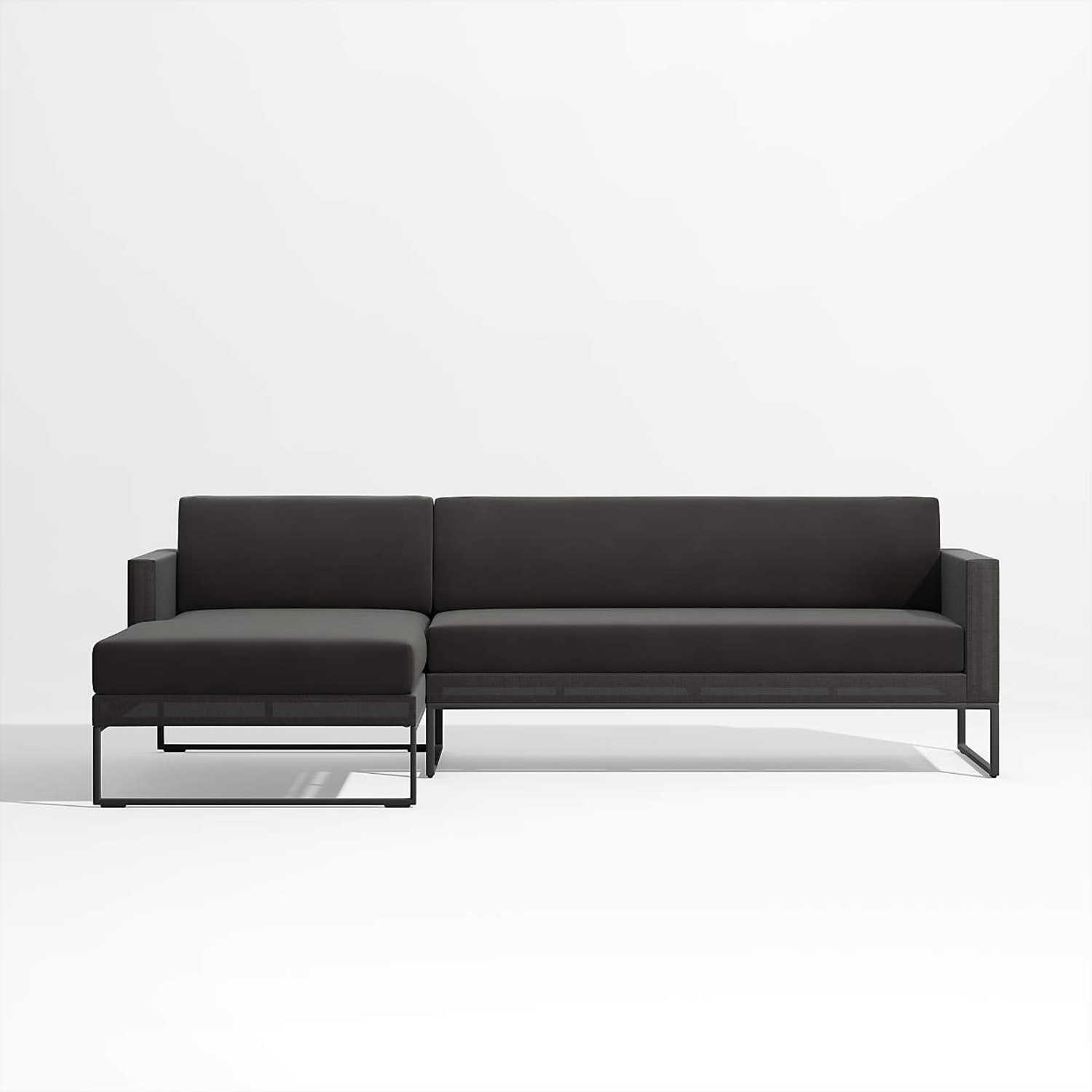 Crate & Barrel Dune Black Sectional Sofa - image-0