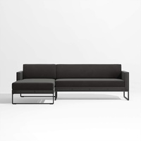 Crate & Barrel Dune Black Sectional Sofa