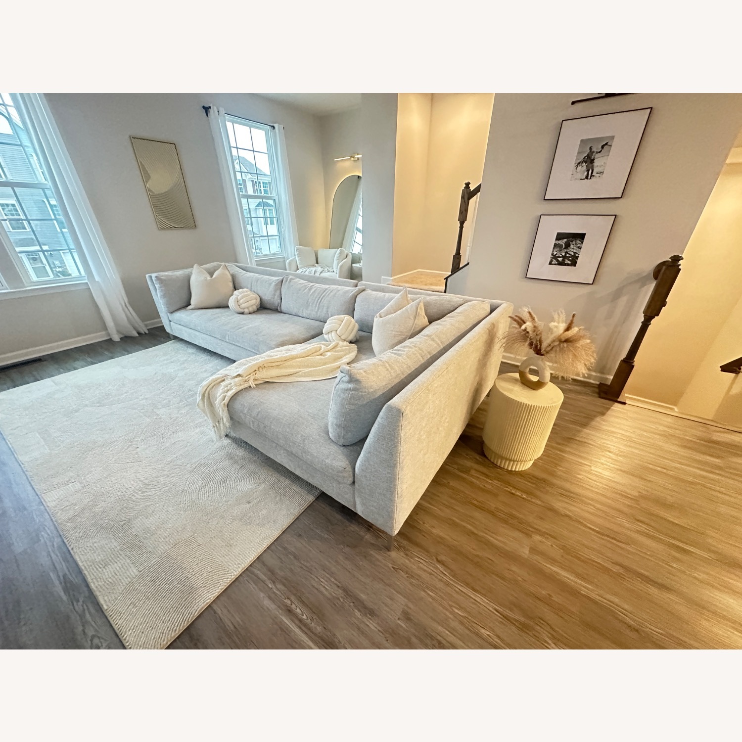 CB2 Decker Light Gray Fabric 2 Piece Sectional - image-3