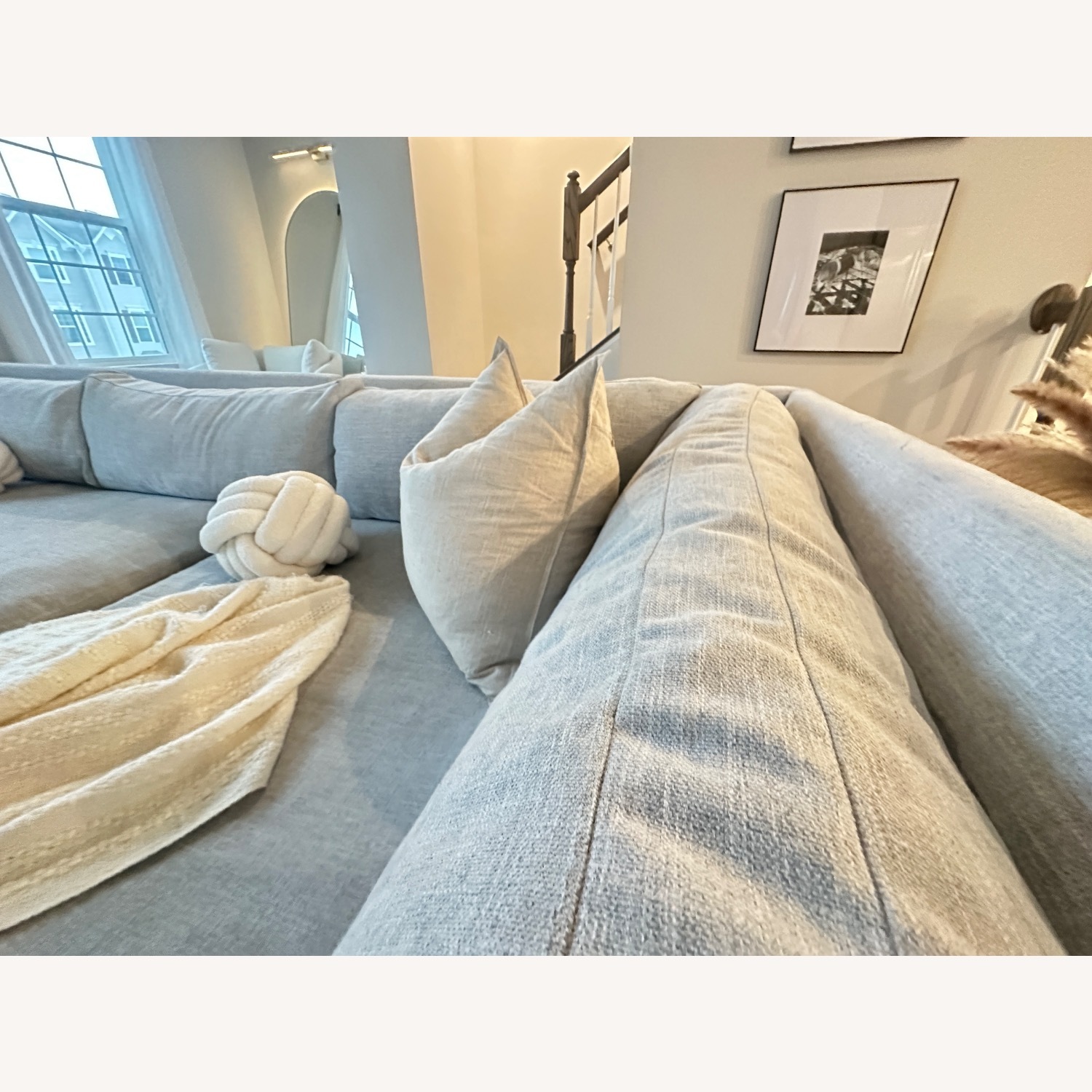 CB2 Decker Light Gray Fabric 2 Piece Sectional - image-9