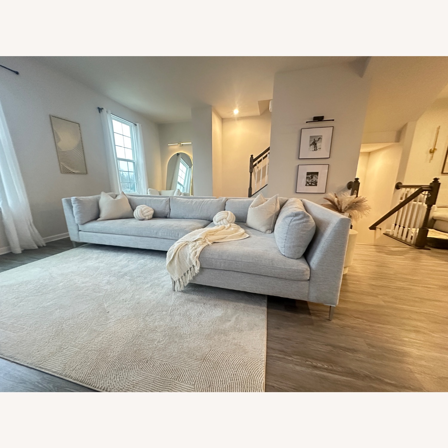 CB2 Decker Light Gray Fabric 2 Piece Sectional - image-8