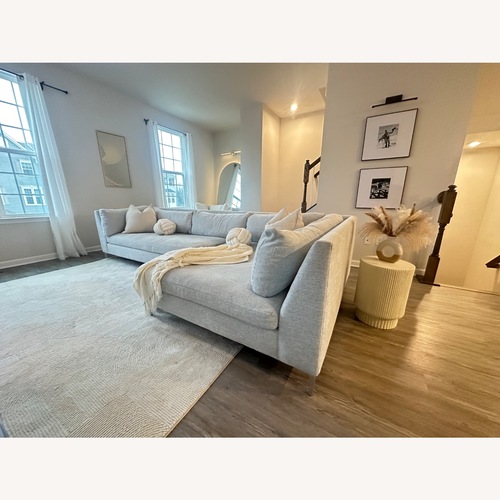 Used CB2 Decker Light Gray Fabric 2 Piece Sectional for sale on AptDeco