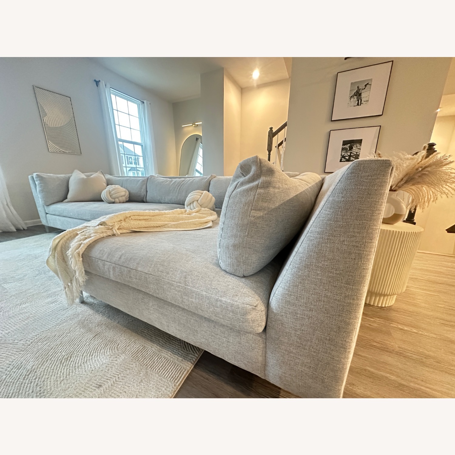 CB2 Decker Light Gray Fabric 2 Piece Sectional - image-7