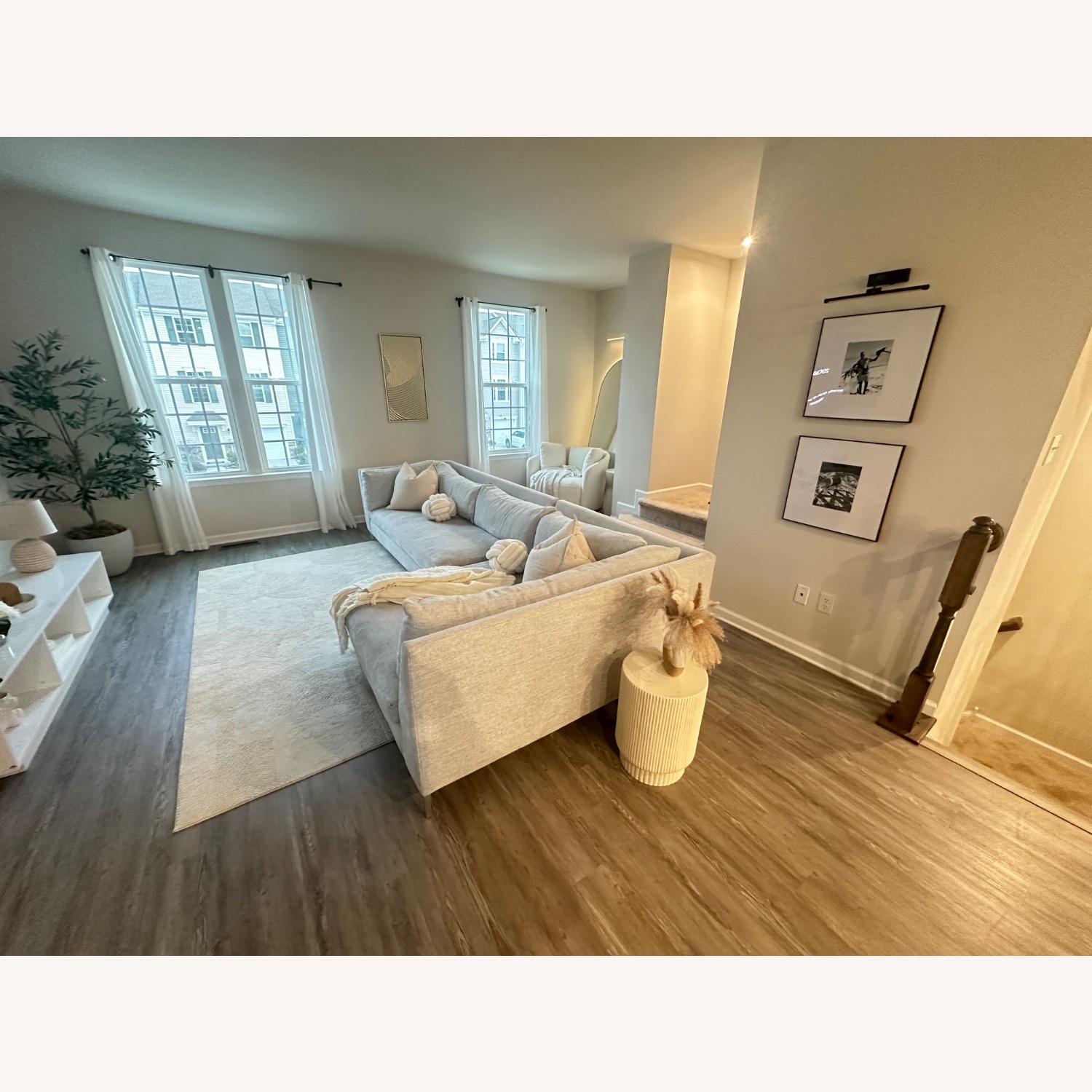 CB2 Decker Light Gray Fabric 2 Piece Sectional - image-5