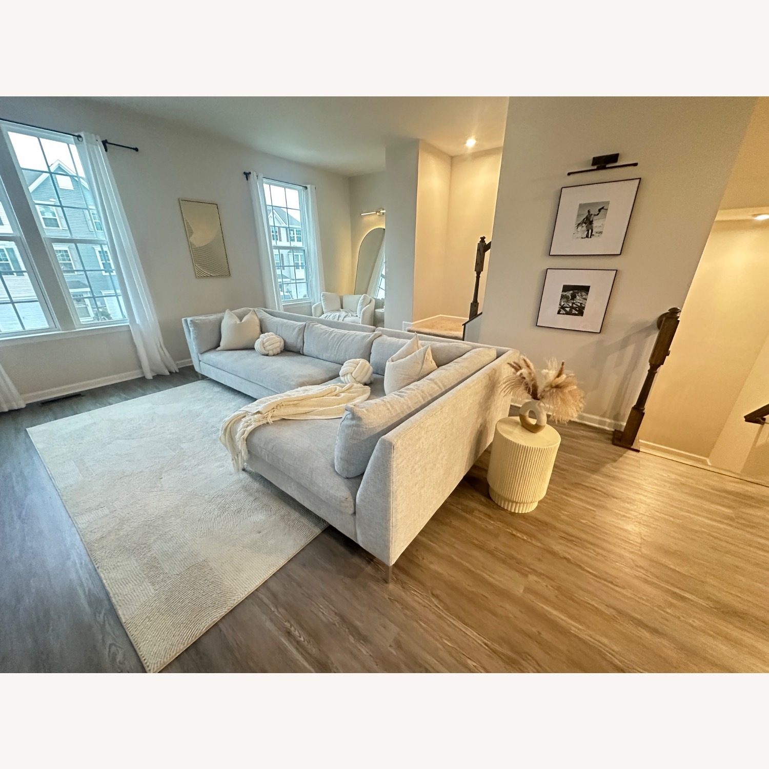 CB2 Decker Light Gray Fabric 2 Piece Sectional - image-4