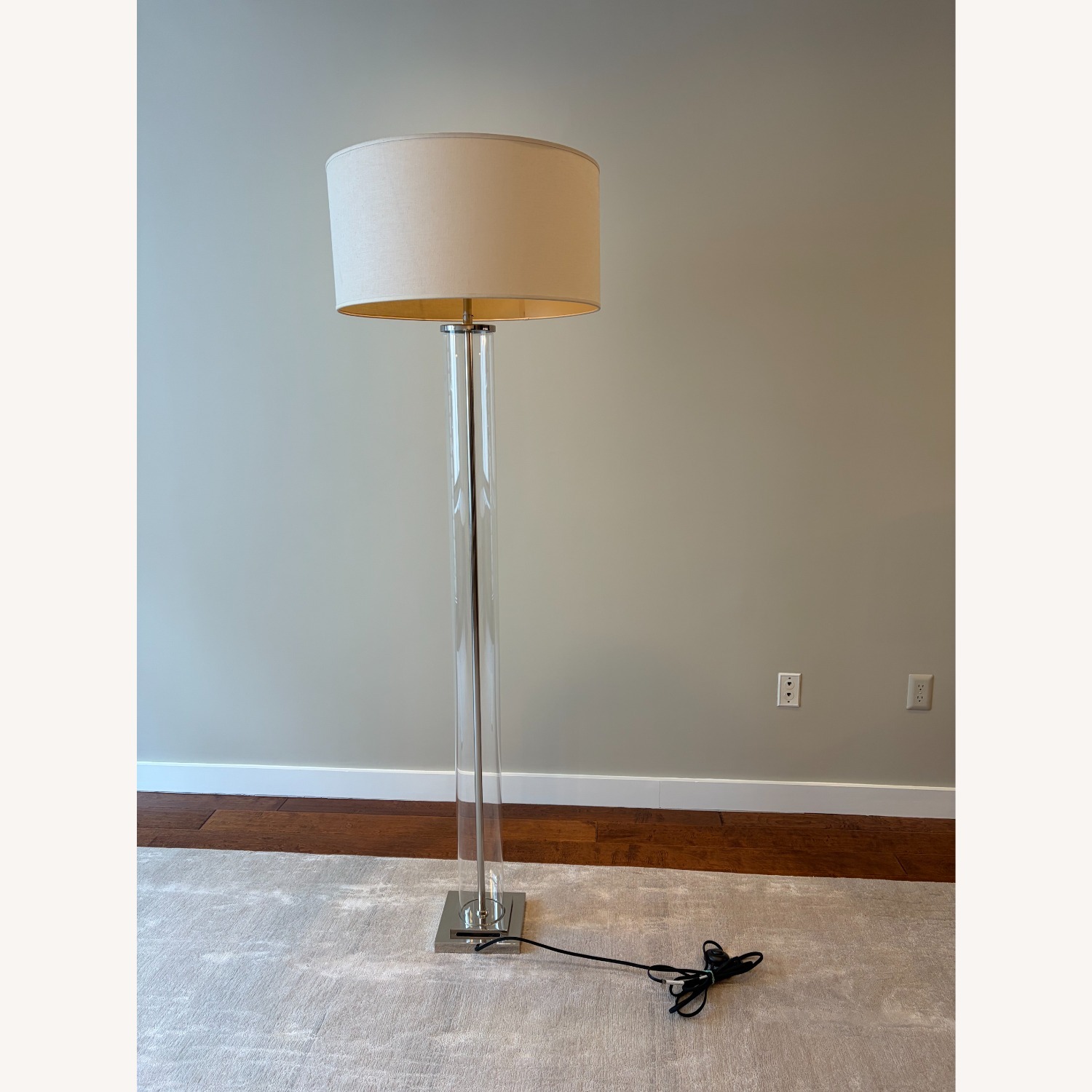 Restoration Hardware Silver Glass Floor Lamp - image-2