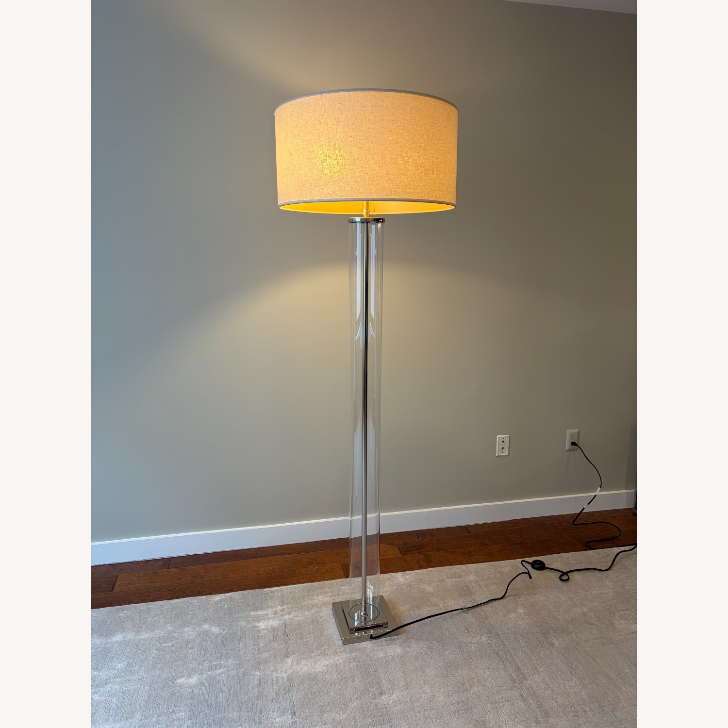 Restoration Hardware Silver Glass Floor Lamp - image-1