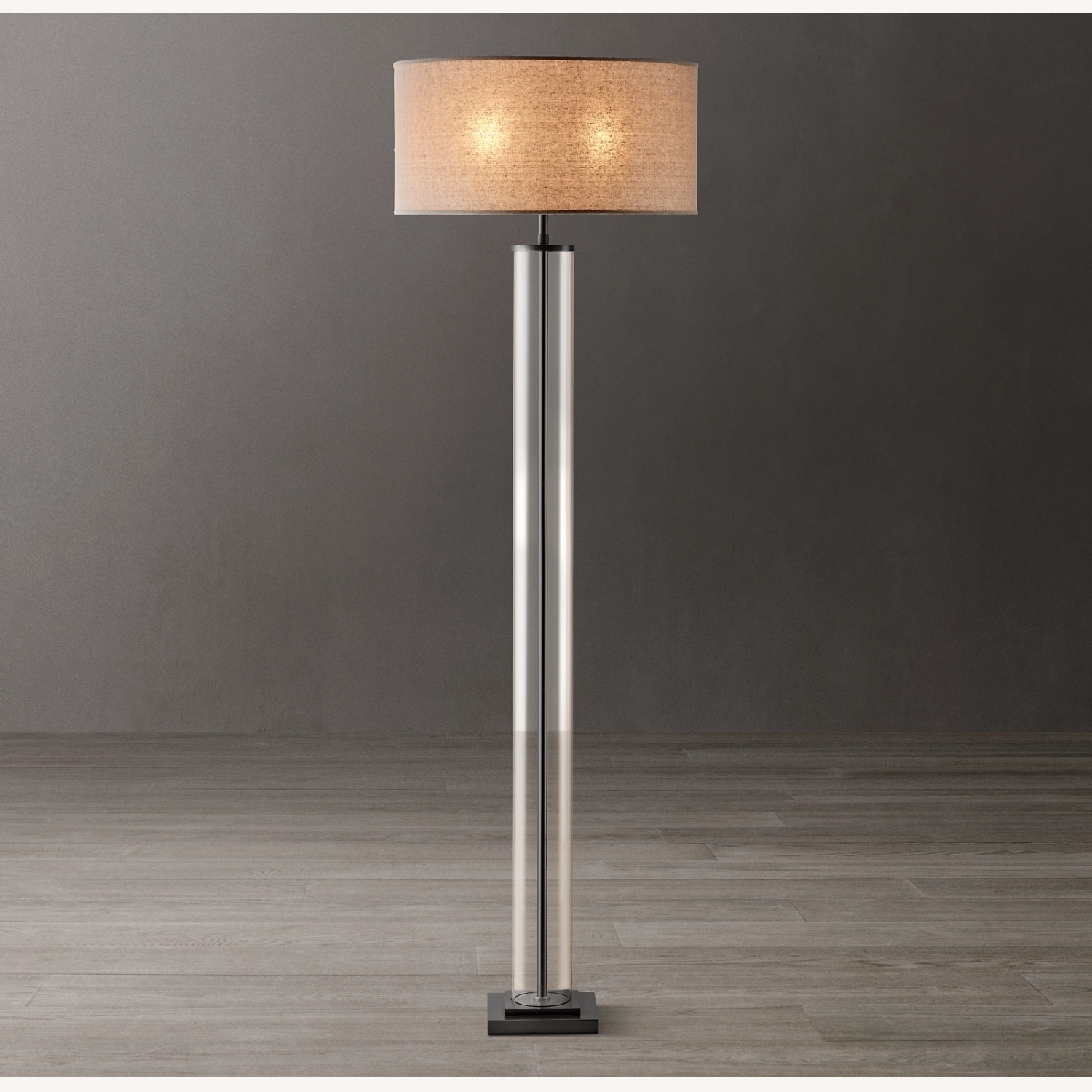 Restoration Hardware Silver Glass Floor Lamp - image-0