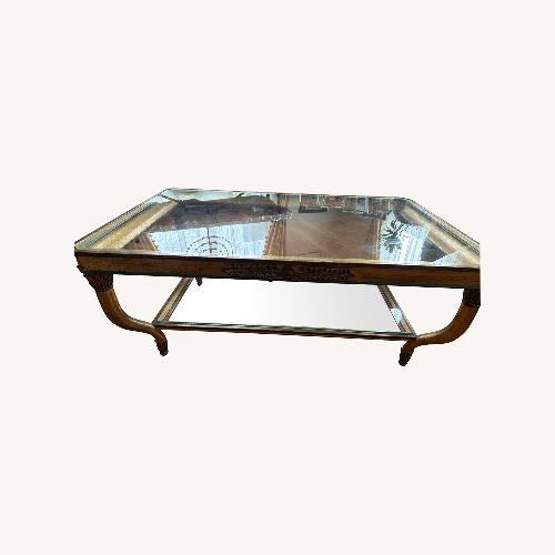 Used Taylor Made Custom Glass Top Coffee Table for sale on AptDeco