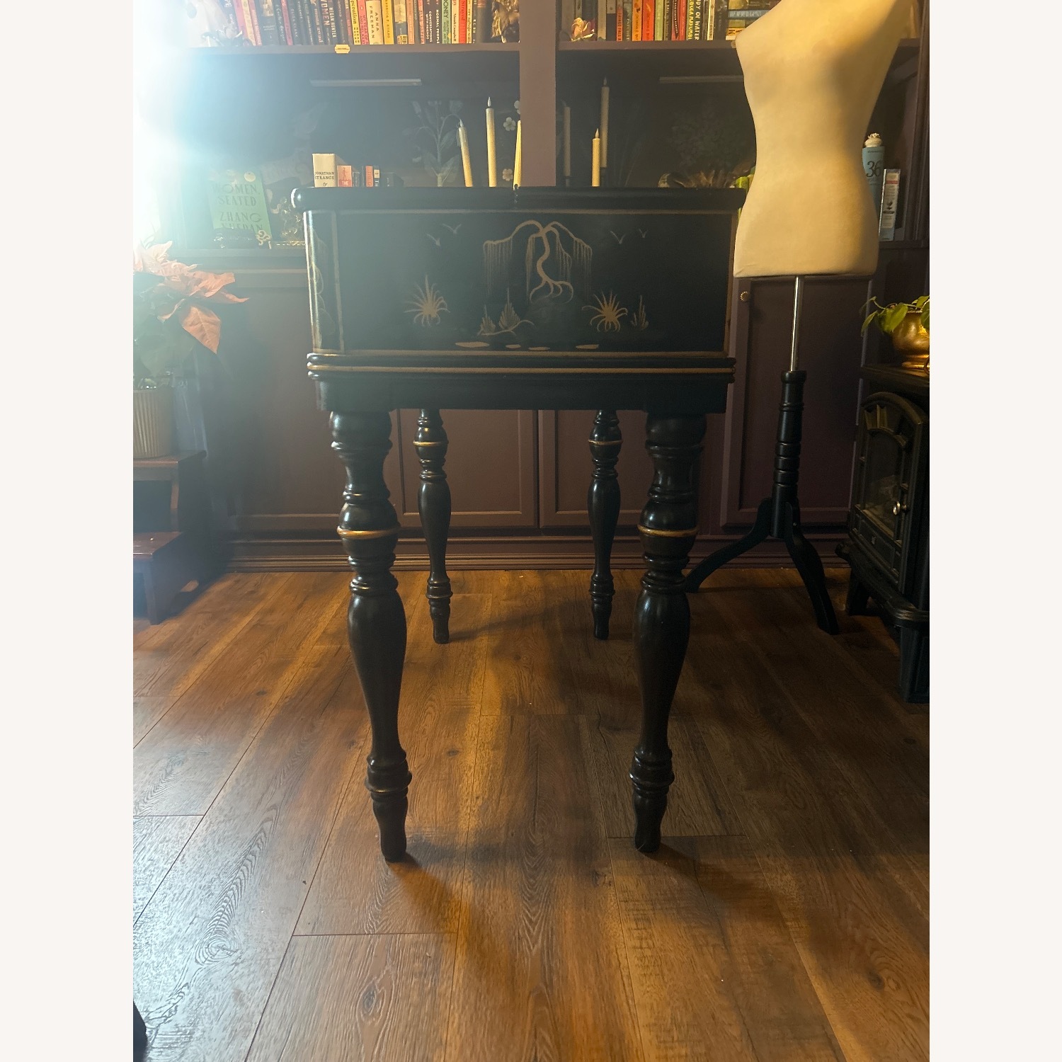 Oriental Antique Writing Desk With Chair - image-2