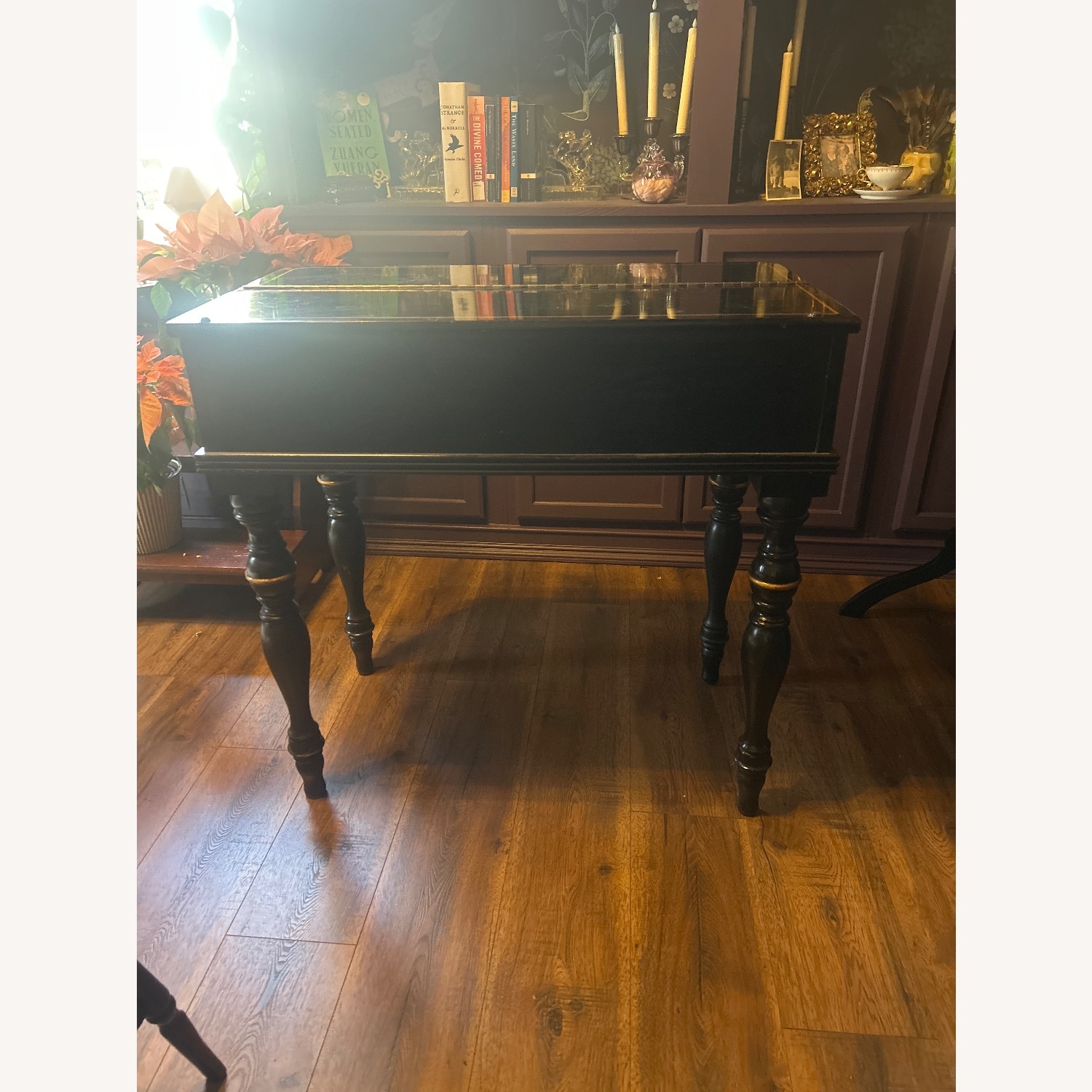 Oriental Antique Writing Desk With Chair - image-10