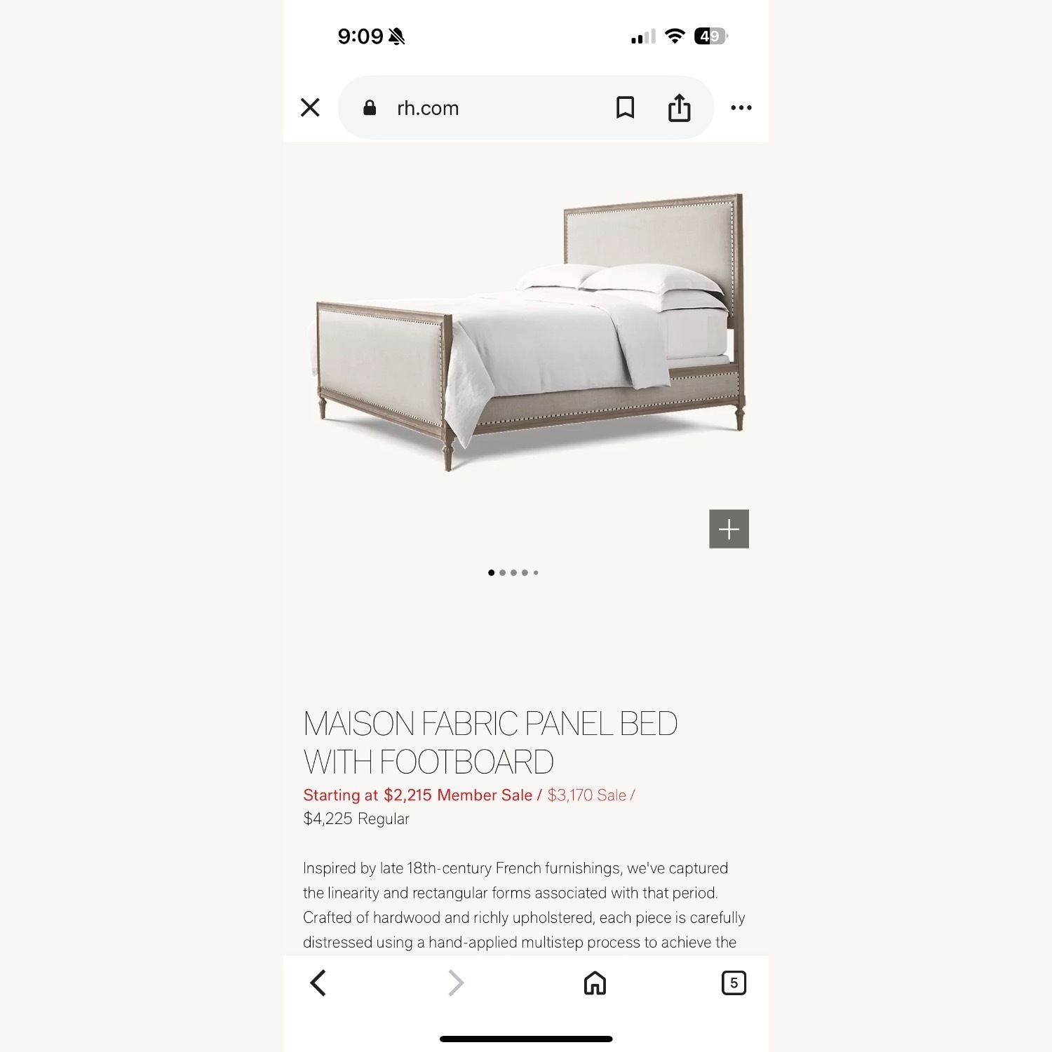 Restoration Hardware Maison Queen Bed - image-5