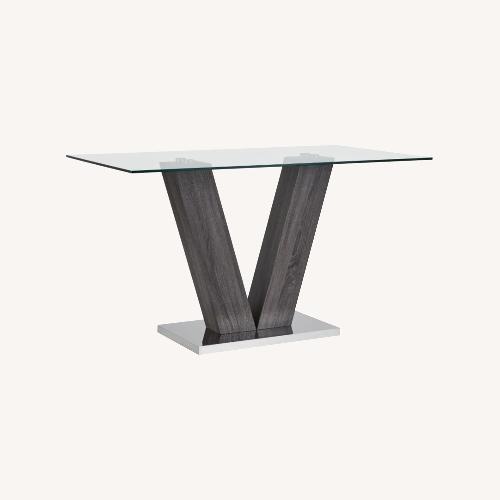 Used City Furniture Kendall Glass Dining Table for sale on AptDeco