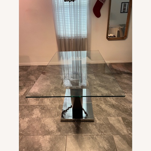 Used City Furniture Kendall Glass Dining Table for sale on AptDeco