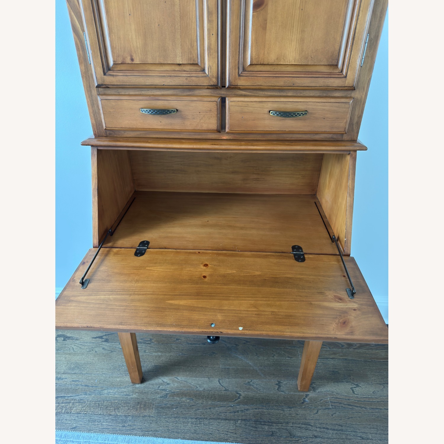 Wood Secretary Desk with Hutch - image-5