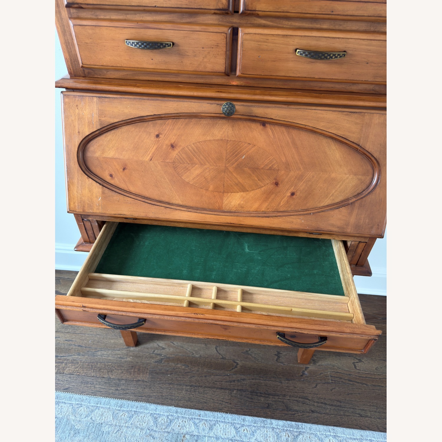 Wood Secretary Desk with Hutch - image-4