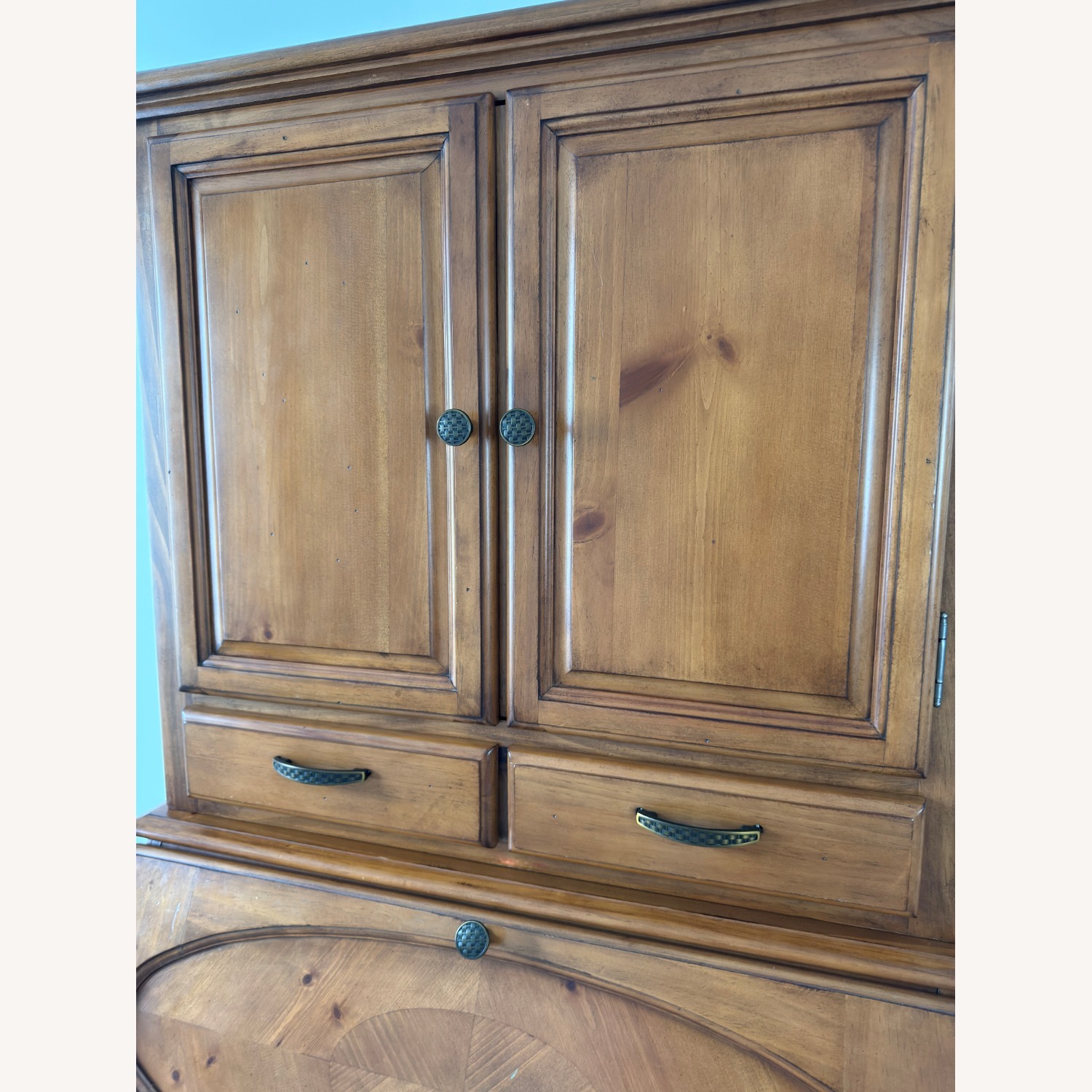 Wood Secretary Desk with Hutch - image-7