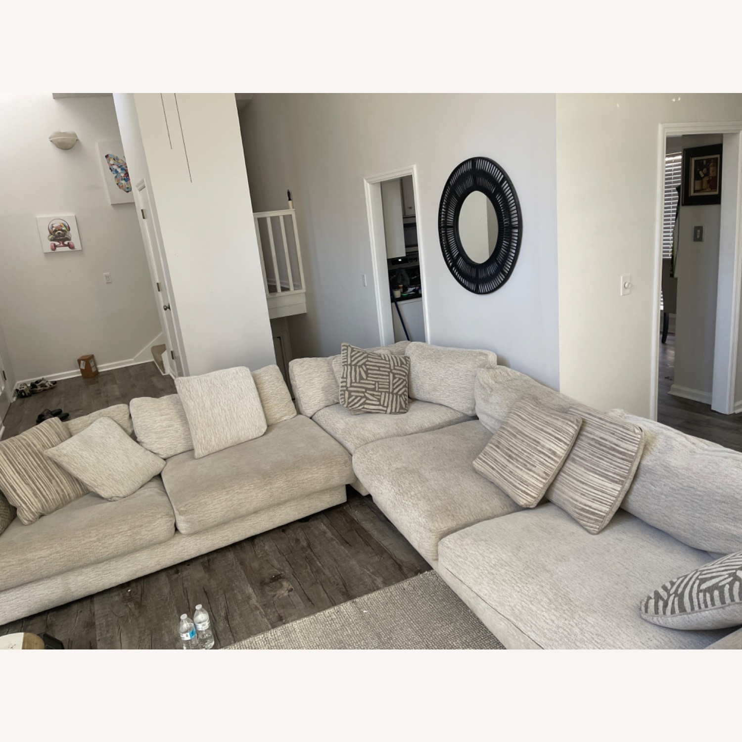 Natural Fabric 3+ Piece Sectional - image-0