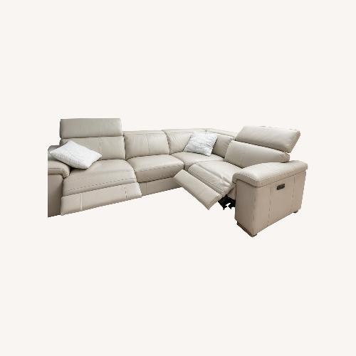 Used Natural Leather 2 Piece Sectional for sale on AptDeco
