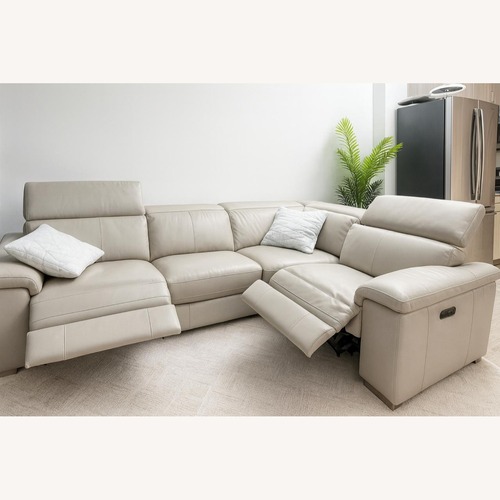 Used Natural Leather 2 Piece Sectional for sale on AptDeco