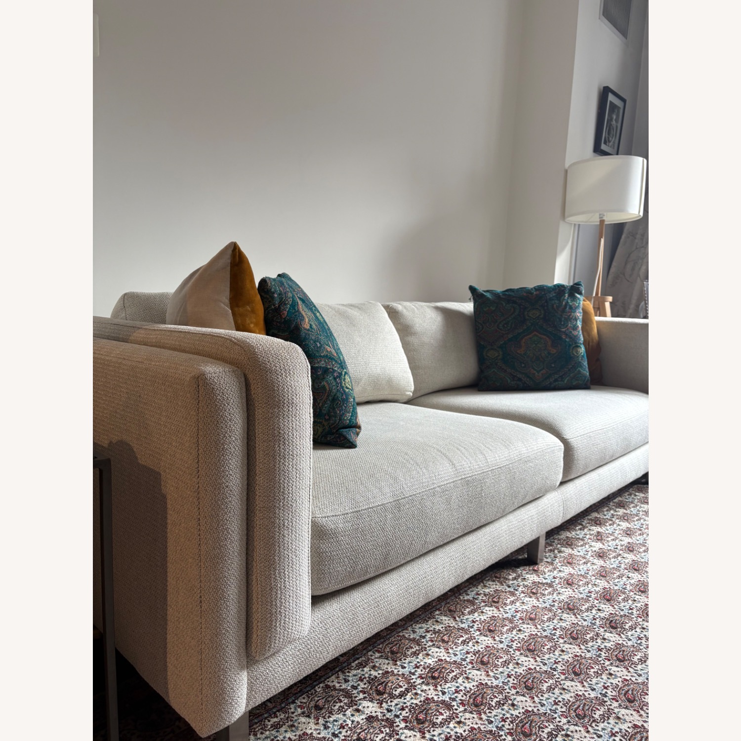 Room & Board Cade White Fabric 2 Seater Sofa - image-6