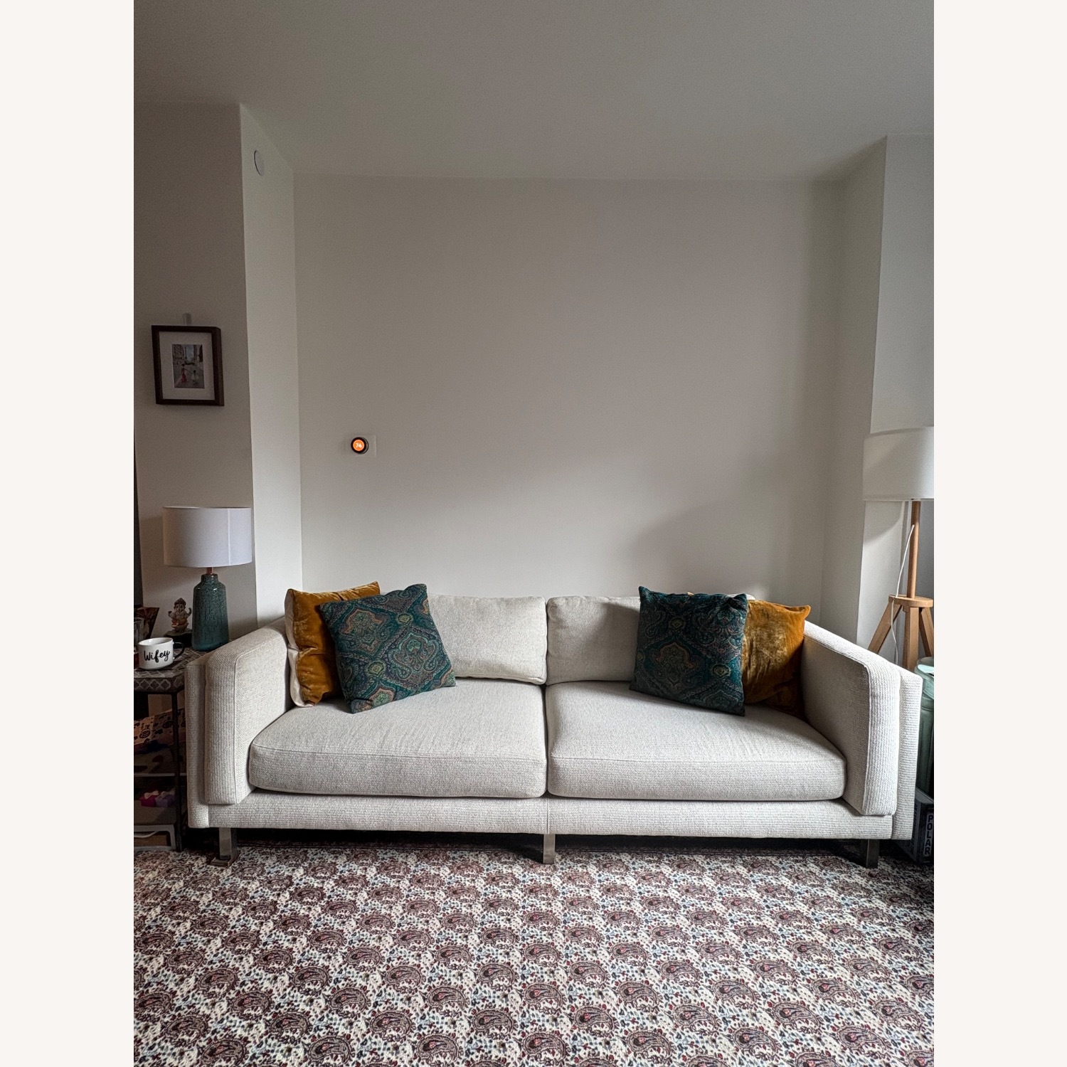 Room & Board Cade White Fabric 2 Seater Sofa - image-1