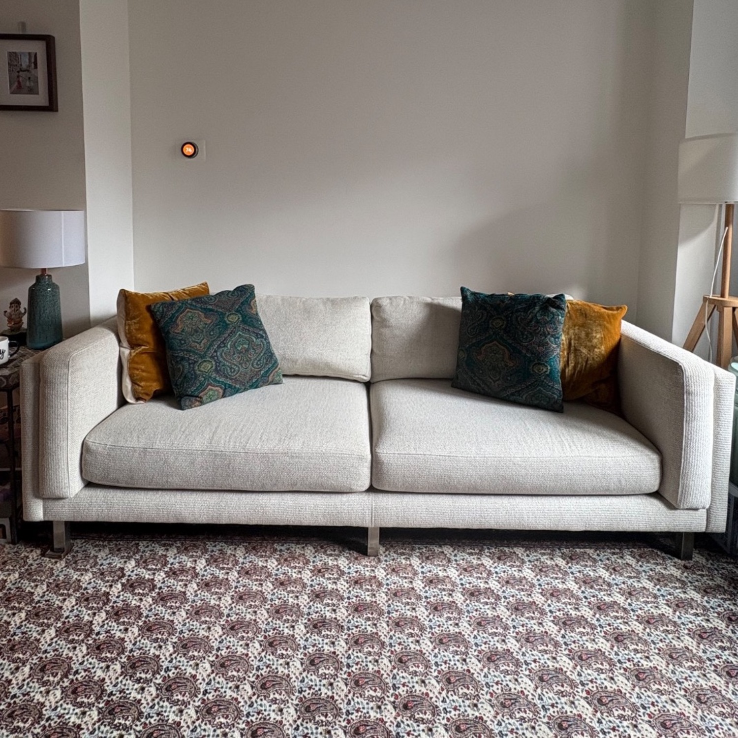 Room & Board Cade White Fabric 2 Seater Sofa - image-9