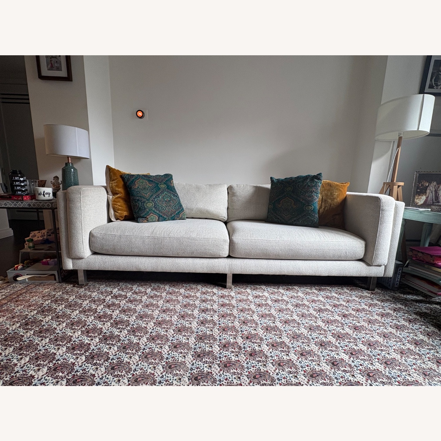 Room & Board Cade White Fabric 2 Seater Sofa - image-8
