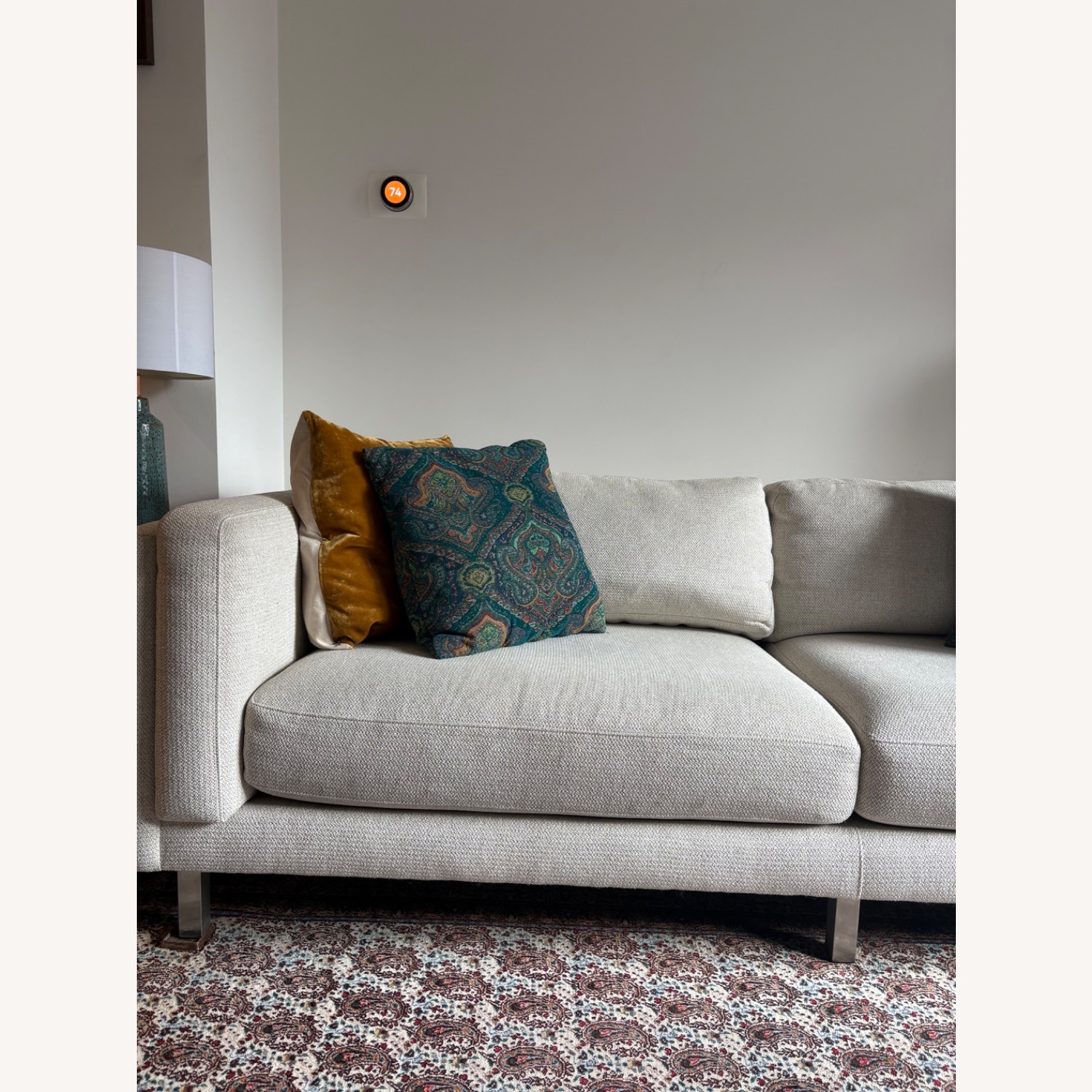 Room & Board Cade White Fabric 2 Seater Sofa - image-7