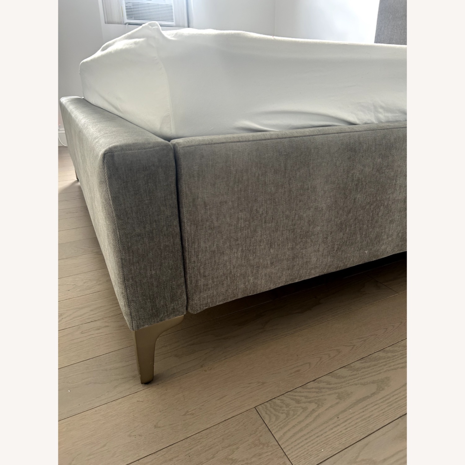 West Elm Andes Dark Gray Velvet Queen Bed - image-2