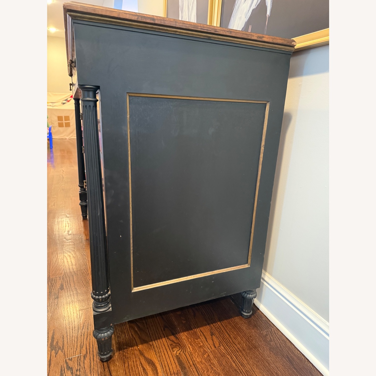 Vintage/Antique Dark Brown Wood Dresser - image-4