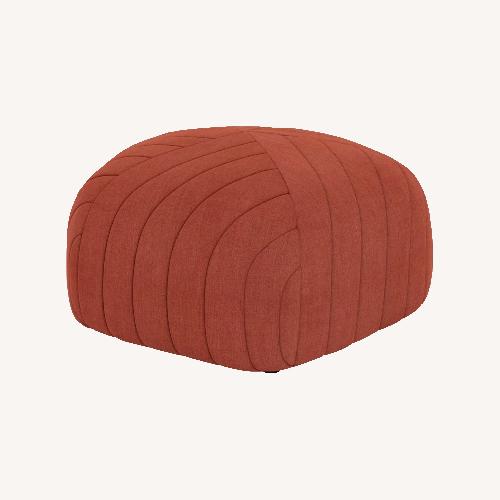 Used Muuto Five Pouf Orange Fabric Ottoman for sale on AptDeco