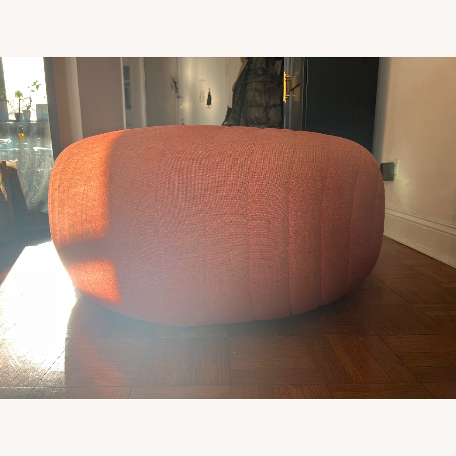 Muuto Five Pouf Orange Fabric Ottoman - image-2